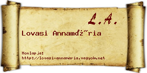 Lovasi Annamária névjegykártya